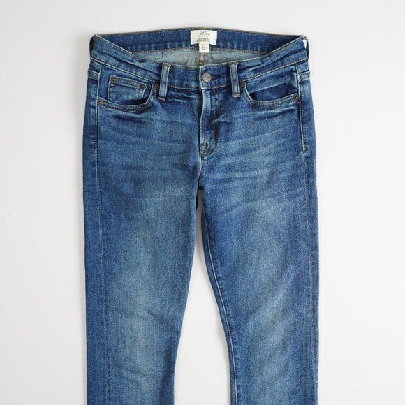 J. Crew Selvedge Toothpick Stretch Denim Skinny Jeans Womens Size 25 Dark Wash - Picture 2 of 13